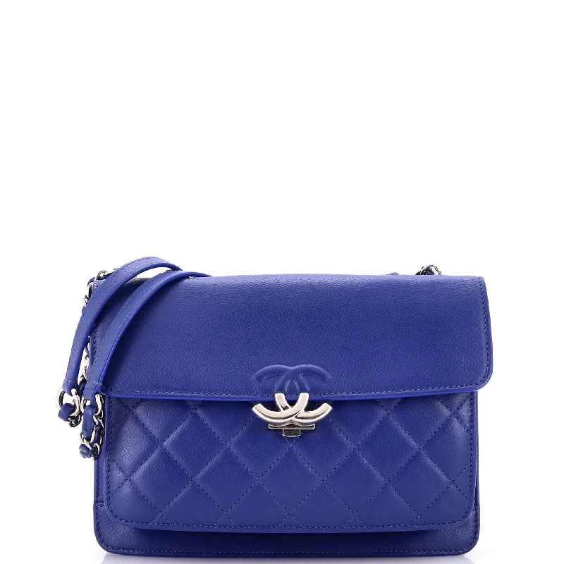 Ladies Prada Galleria bags with a textured leather surface for a more tactile lookCC Box Flap Bag Quilted Calfskin Small