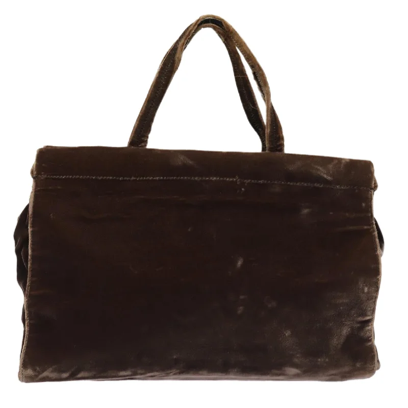 Ladies Prada shoulder bags with a magnetic - closure flap for easy opening and closingPRADA Hand Bag Velor Brown  bs16438