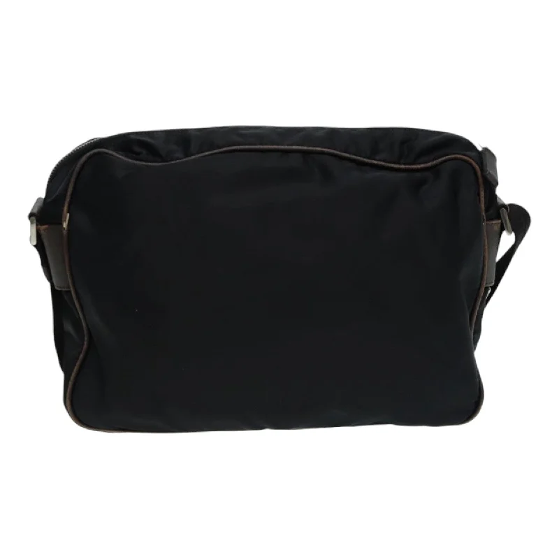 Prada bags with a detachable mirror inside for quick touch - upsPRADA Shoulder Bag Nylon Black Silver  fm3701