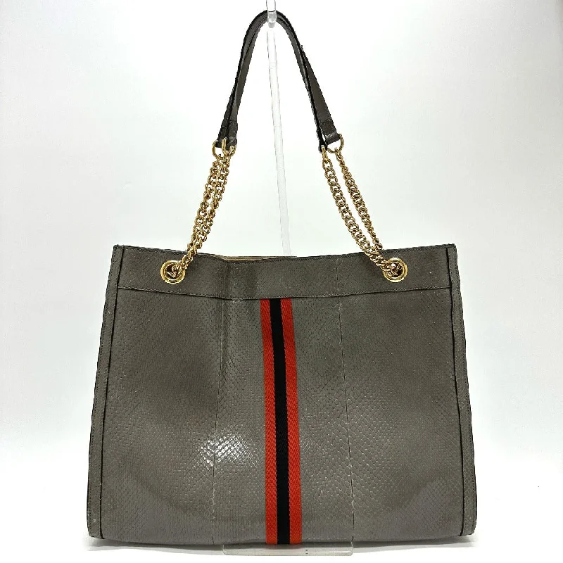 Ladies Gucci shoulder bags with a wide - width strapGUCCI Tote Bag 537219 leather gray Sherry line raja tiger head Women Secondhand