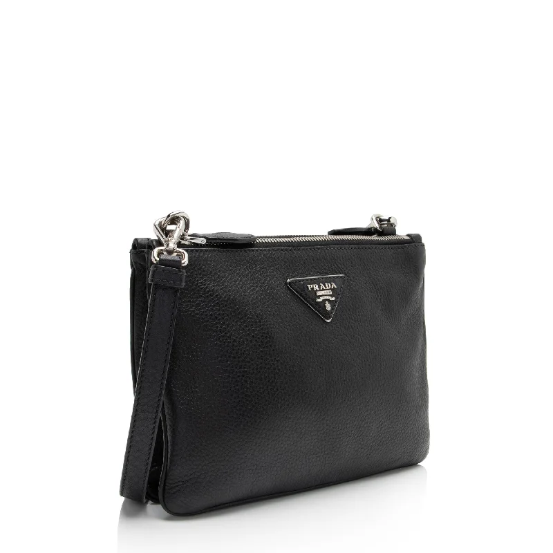 Prada Cahier bags with a detachable shoulder strap for versatile carryingPrada Vitello Daino Double Zip Crossbody SwcnUZ