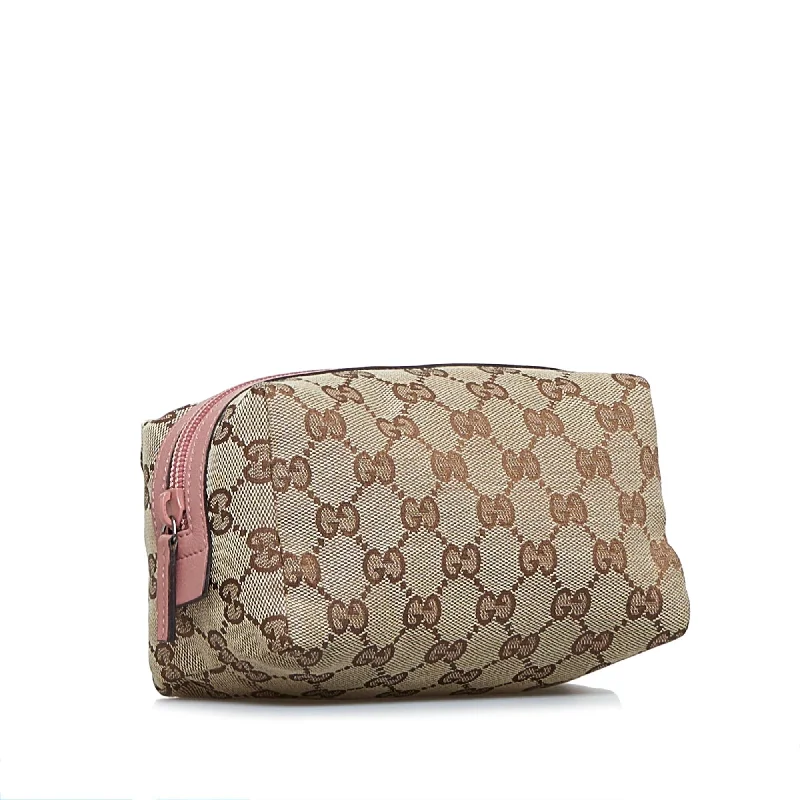 Gucci handbags for women with a metal - framed claspGucci GG Canvas Cosmetic Pouch (naEElv)