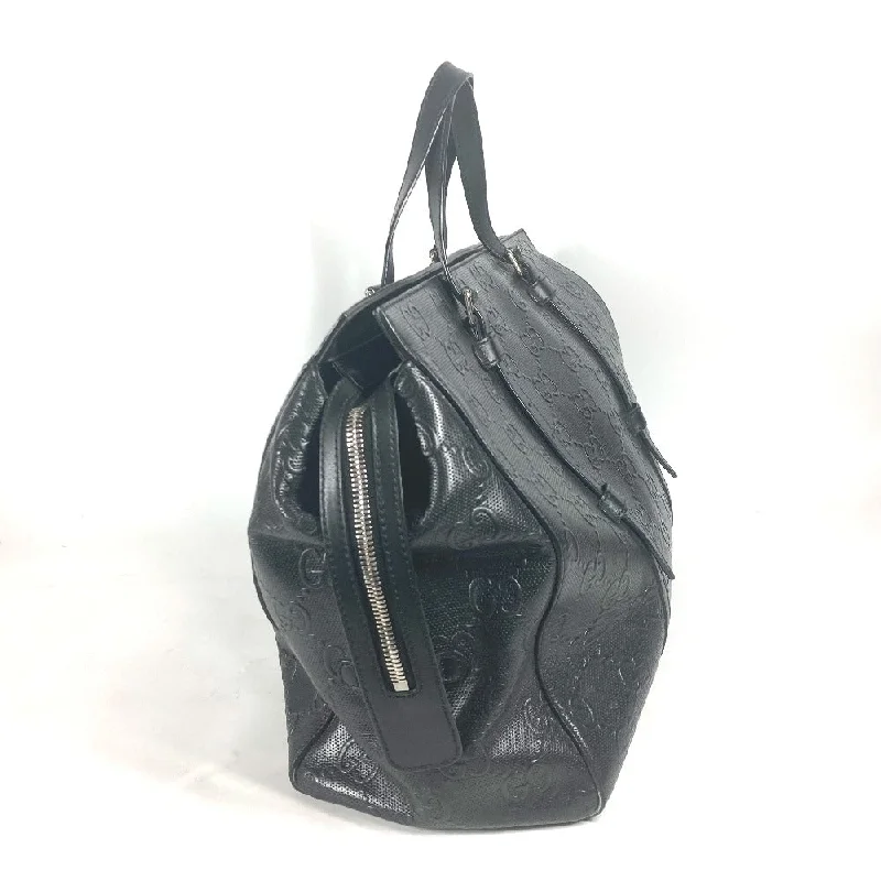 Women Gucci bags with interlocking G hardware for a classic lookGUCCI Tote Bag 625772 leather black Shoulder Bag Boston Duffel bag GG emboss mens Used