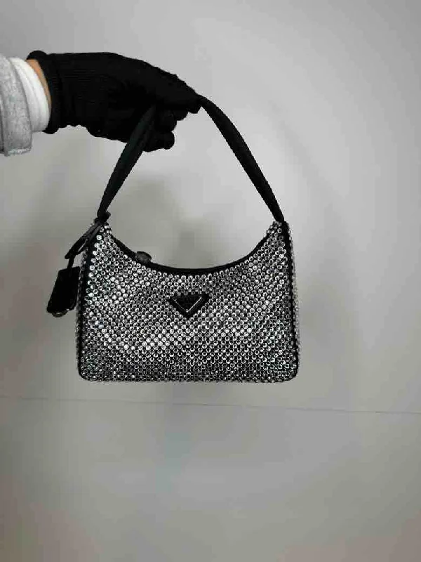 Ladies Prada Re - Edizione 2005 bags with a star - shaped charm for a playful touchPrada Satin Reissue Bag, Crystal