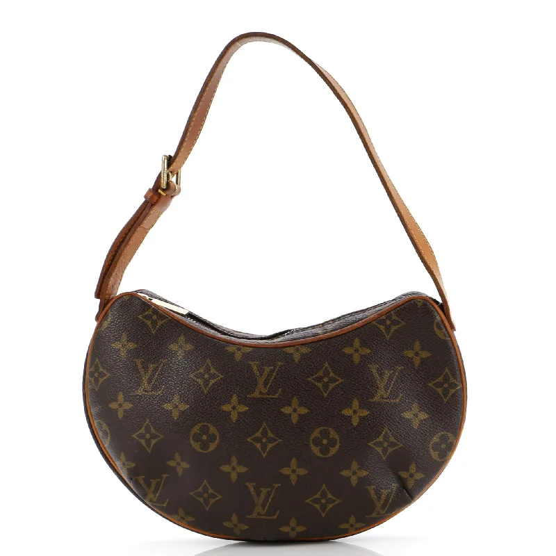 Prada bags with a snap - button closure and a decorative charm for a fashionable lookCroissant Handbag Monogram Canvas PM