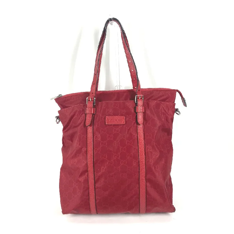 Gucci Marmont bags for women with gold - toned hardwareGUCCI Tote Bag 510333 Nylon, Leather Red GG Women Used