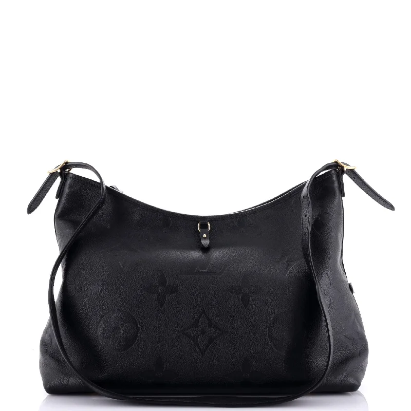 Prada tote bags with a double - handle and shoulder - strap option for easy useCarryAll Hobo Monogram Empreinte Giant MM