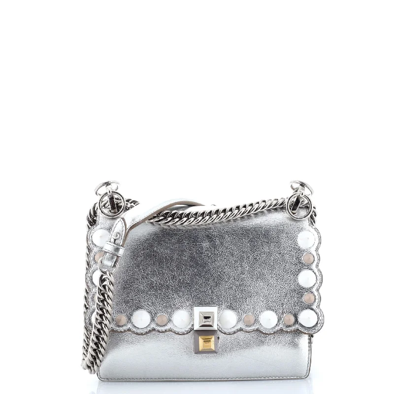 Prada handbags with a patent - leather finish for a shiny and sophisticated appearanceKan I Bag Studded Leather Small