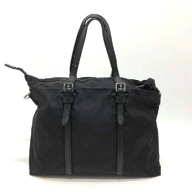 Women Gucci bags with a zip - around closure for securityGUCCI Tote Bag 510332 Nylon / leather black GG Guccisima mens Secondhand