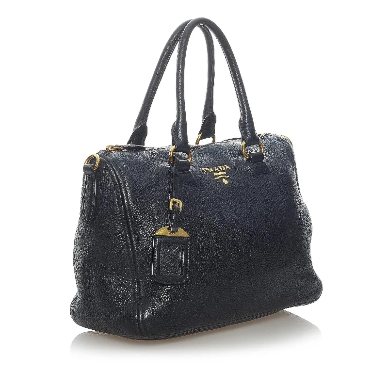 Ladies Prada shoulder bags with a tassel - adorned zipper for added charmPrada Vitello Daino Handbag 32965