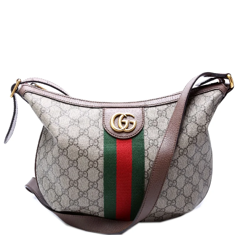 Women Gucci bags with a snap - button closure and a decorative charmOphidia Gucci Supreme Small Shoulder Bag 598125