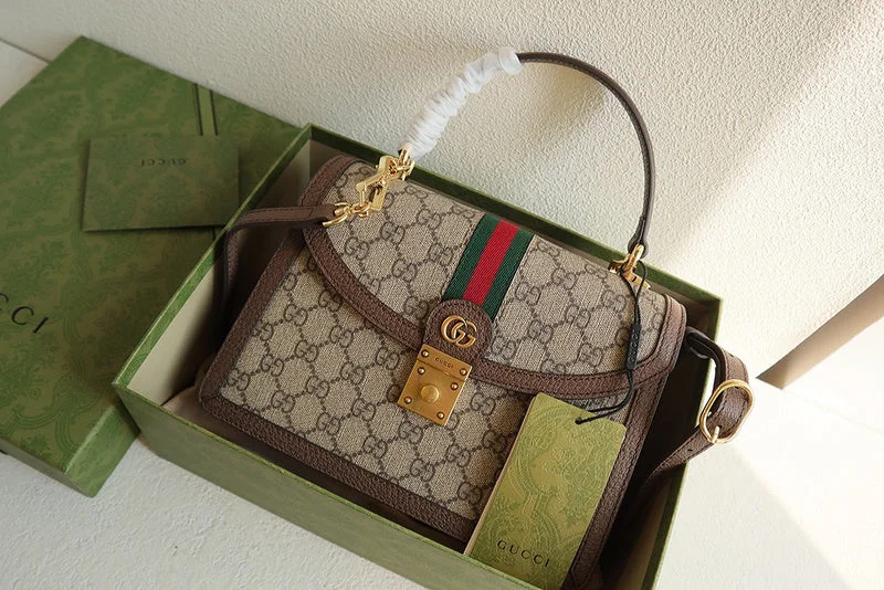 Women Gucci bags with a chain - link trim and a leather bodyWF - Gucci Bags - 12854