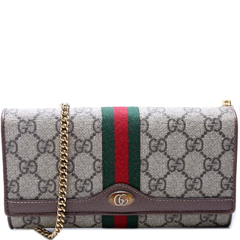 Gucci backpacks for women with a multi - pocket designOphidia Gucci Supreme Chain Wallet 546592