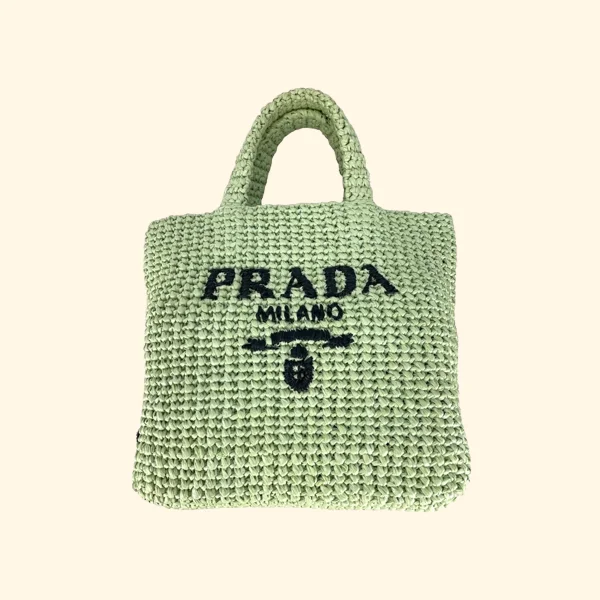 Prada nylon backpacks with a hidden back pocket for securityPrada Mini Tote Raffia