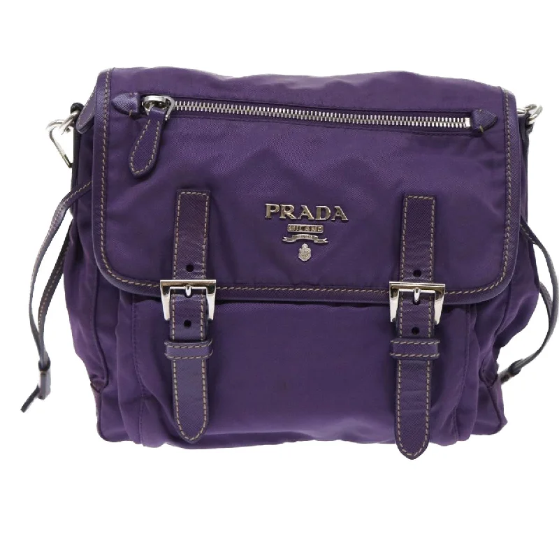 Prada handbags with a patent - leather finish for a shiny and sophisticated appearancePRADA Tessuto Shoulder Bag