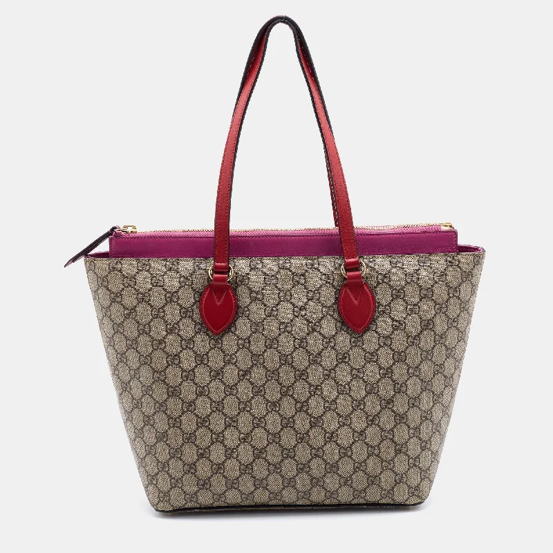 Ladies Gucci Dionysus bags with a detachable shoulder strapGucci Tri Color GG Supreme Canvas and Leather Medium Tote