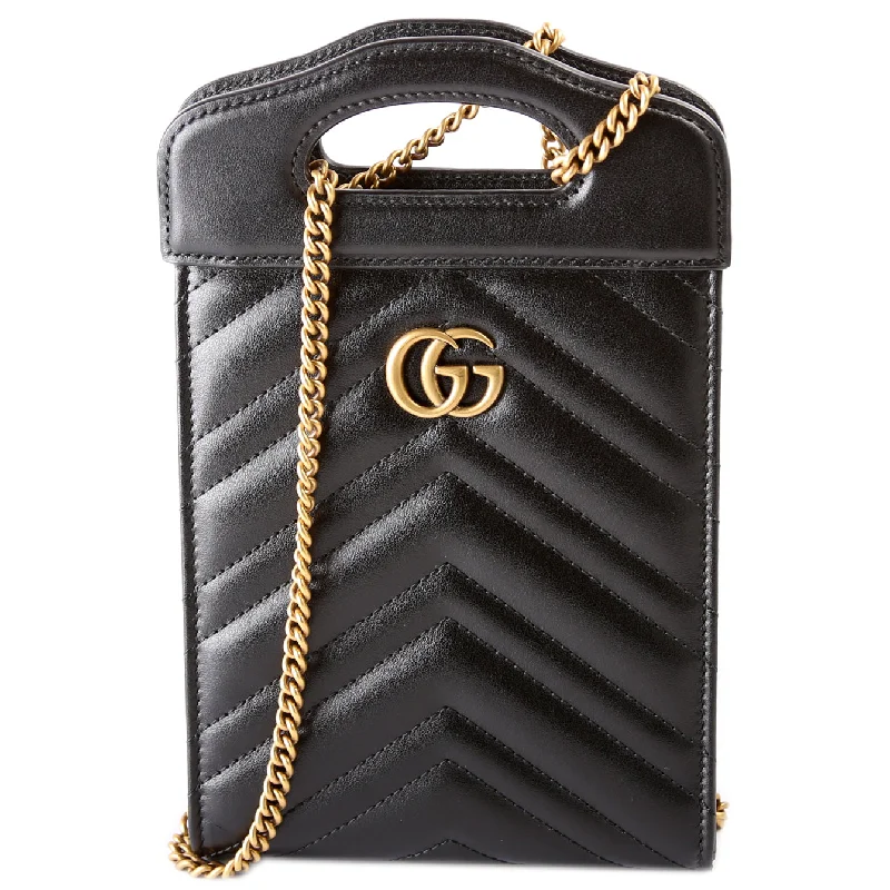 Women Gucci bags with a detachable mobile phone holder699756 Gucci Marmont Top Slip Handle Bag