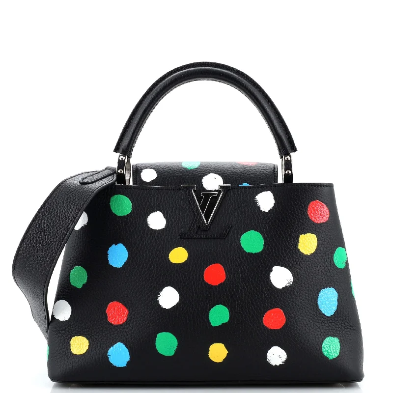 Prada nylon backpacks with a hidden back pocket for securityCapucines Bag Yayoi Kusama Painted Dots Taurillon Leather MM