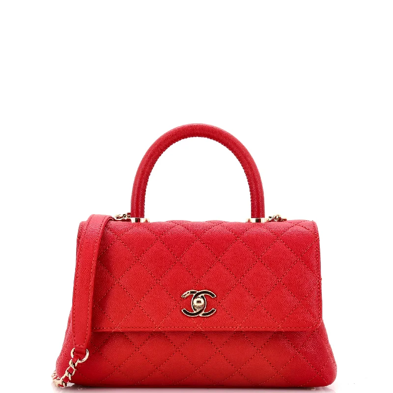 Ladies Prada Galleria bags with a detachable shoulder strapCoco Top Handle Bag Quilted Caviar Mini