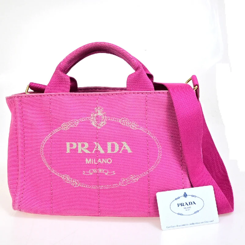 Prada Cahier bags with a leather - wrapped handle for a luxurious feelPRADA Canapa Handbag