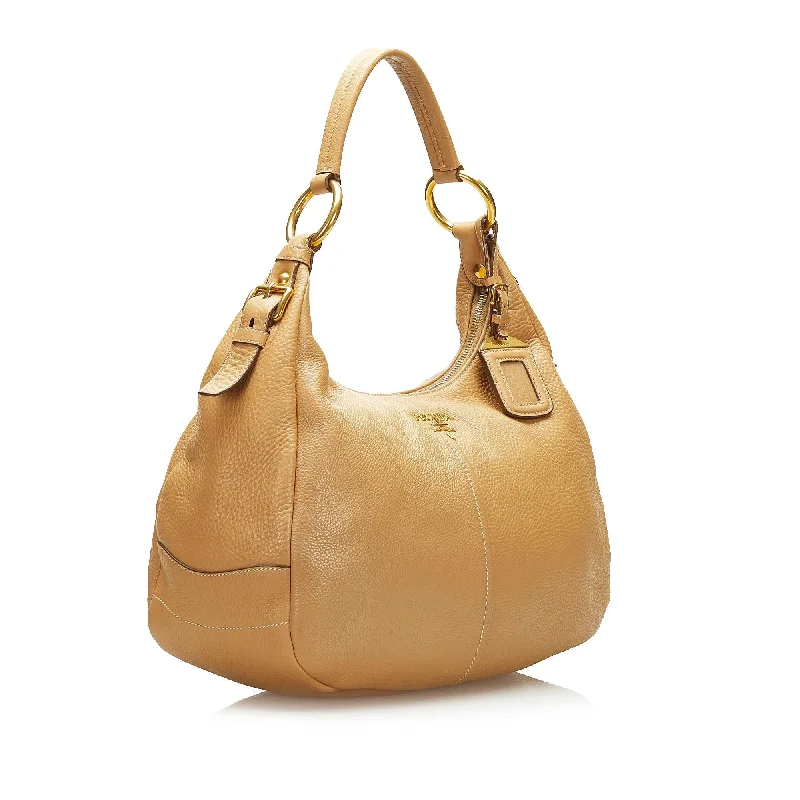 Ladies Prada shoulder bags with a single - handle design for simplicityPrada Vitello Daino Hobo 37185