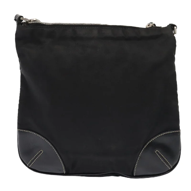 Prada Cleo bags with a snakeskin - effect panel for a bold and trendy lookPRADA Shoulder Bag Nylon Black Silver  ep5420