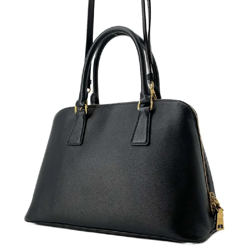 Prada Cleo bags with a crystal - embellished logo for added luxuryPRADA 2WAY Handbag Black BL0837 Leather