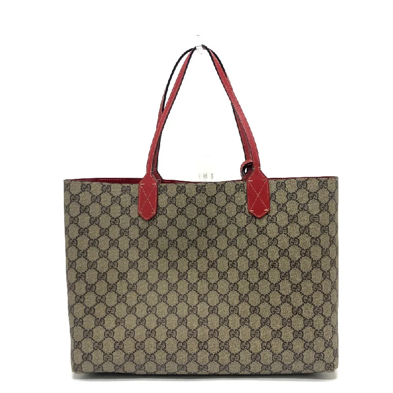 Gucci backpacks for women with a sleek silhouetteGUCCI Tote Bag 368568 GG Supreme canvas, leather Red x beige GG Supreme Reversible Medium Women Used