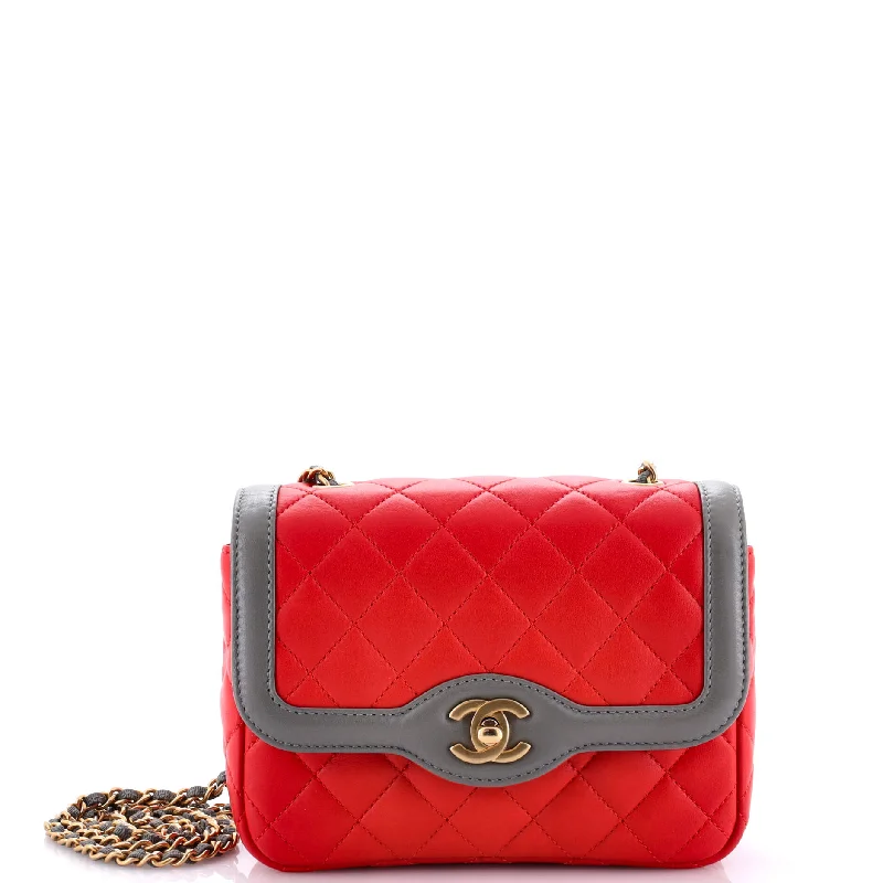 Prada Cahier bags with a detachable shoulder strap for versatile carryingTwo Tone Flap Bag Quilted Lambskin Mini