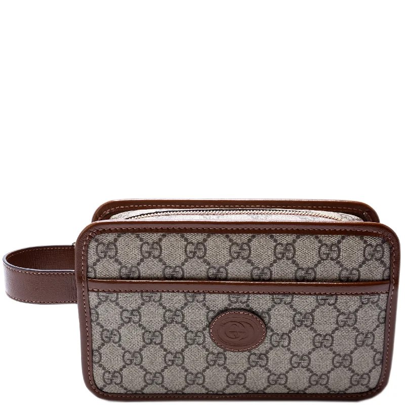 Ladies Gucci Dionysus bags with a chain - link shoulder strapGucci Supreme Travel Pouch 625764