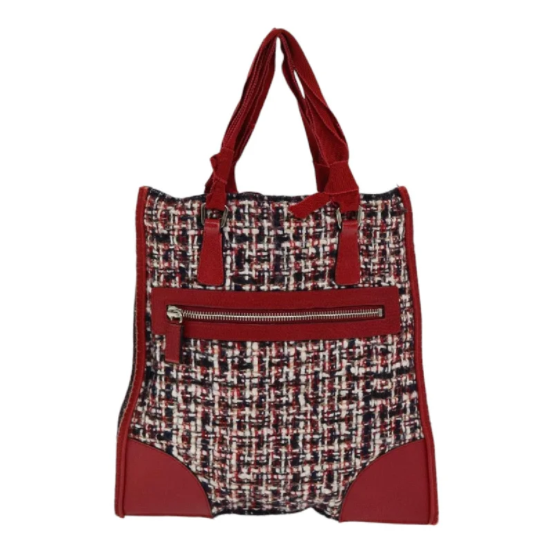 Ladies Prada Galleria bags with gold - toned hardware for a luxurious touchPRADA Hand Bag tweed Red  83493