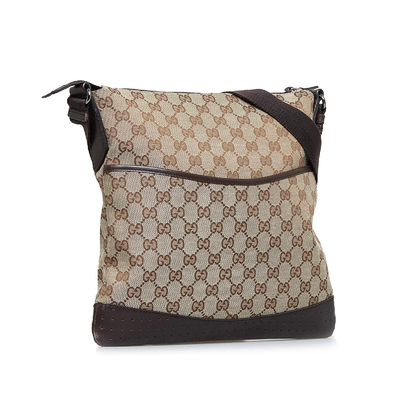 Women Gucci Sylvie bags with a leather - wrapped handleGucci GG Canvas Crossbody (87k0HK)