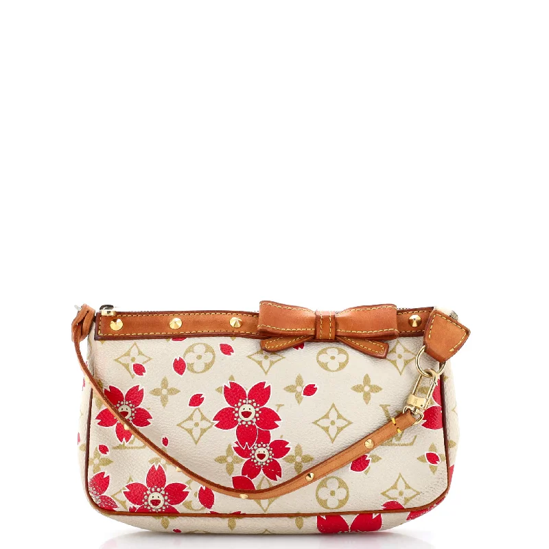 Ladies Prada shoulder bags with a single - handle design for simplicityPochette Accessoires Limited Edition Cherry Blossom Monogram