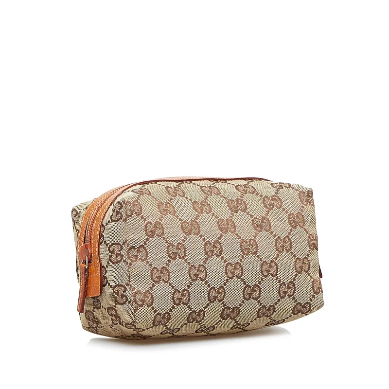 Women Gucci bags with a zippered interior pocketGucci GG Canvas Cosmetic Pouch (CMpNy5)