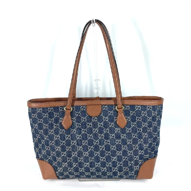 Ladies Gucci Dionysus bags with a chain - link shoulder strapGUCCI Tote Bag 631685 denim blue Ophidia GG denim Medium tote Women Secondhand