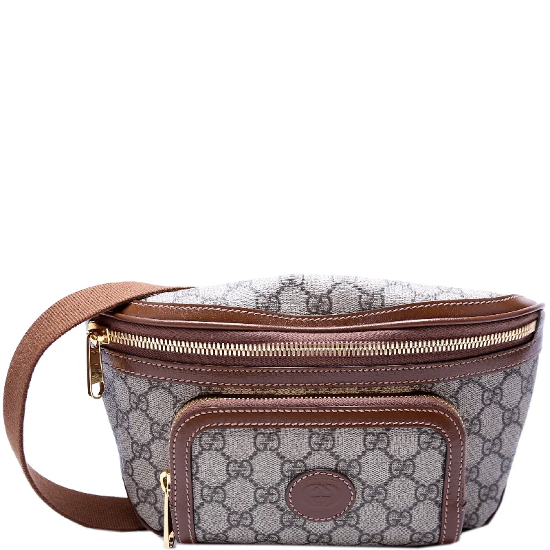 Ladies Gucci shoulder bags with a magnetic - closure flap733240 Gucci Supreme Interlocking Gucci Large Belt Bag