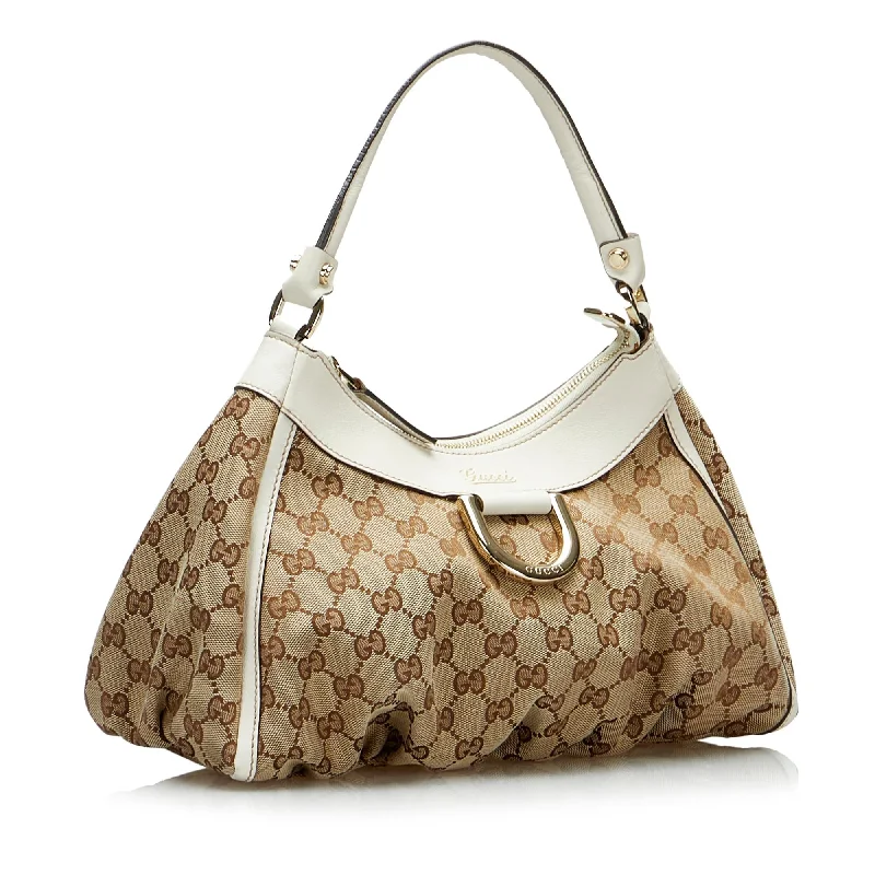 Women Gucci bags with a zip - around closure for securityGucci GG Canvas Abbey D-Ring Shoulder Bag (Qbw6rY)