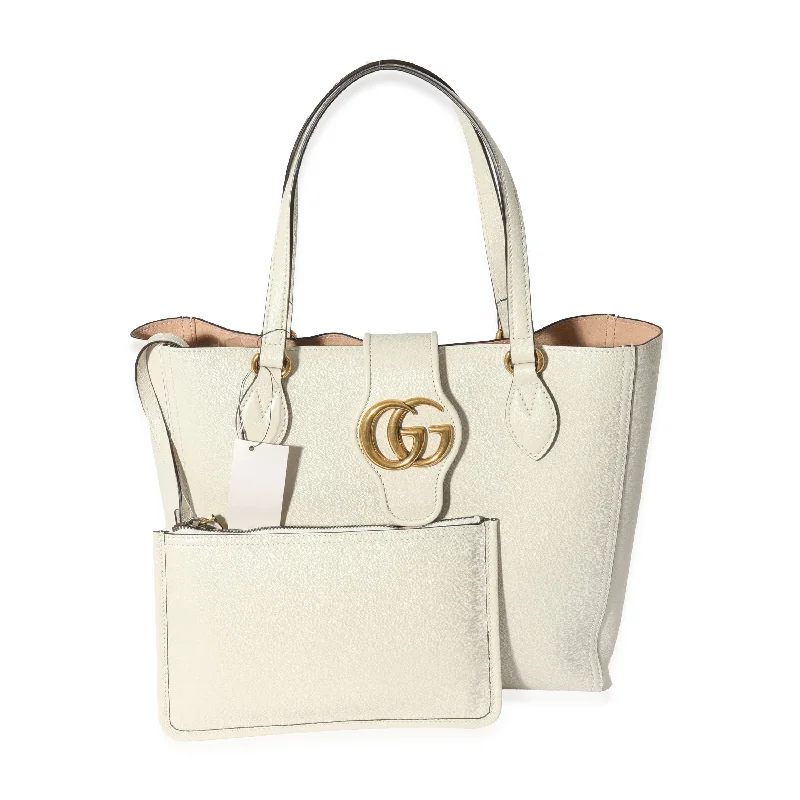 Women Gucci crossbody bags with a keychain holderGUCCI White Leather New Sakai Small Dahlia Tote