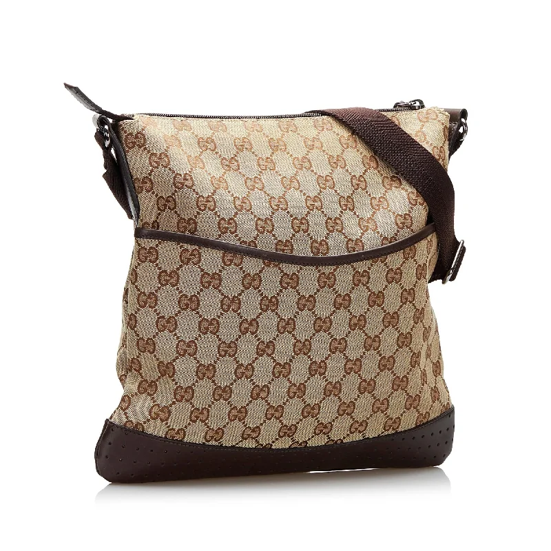 Women Gucci Sylvie bags with a monogram - embossed leatherGucci GG Canvas Crossbody (hh43k8)