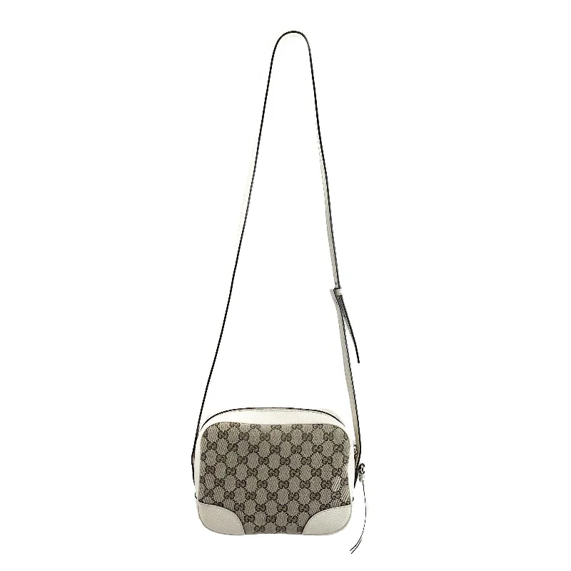 Gucci Marmont bags for women with a contrast - colored interiorGUCCI Pristine Bree GG Canvas Ivory Disco Crossbody ssima Beige/White