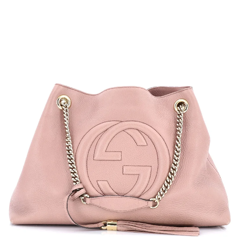 Ladies Prada shoulder bags with a magnetic - closure flap for easy opening and closingSoho Chain Strap Shoulder Bag Leather Medium