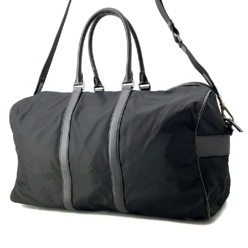 Prada crossbody bags with adjustable nylon straps for comfort and durabilityPRADA 2way Travel Bag Black Nylon Leather