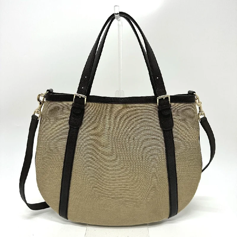 Women Gucci crossbody bags with a woven leather strapGUCCI Tote Bag 290832 Canvas / leather beige GG logo Women Secondhand