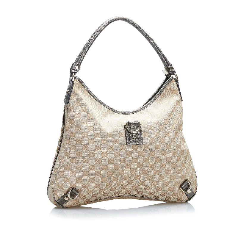 Gucci tote bags for women with a double - handle designGucci GG Canvas Abbey D-Ring Shoulder Bag (L79YSK)