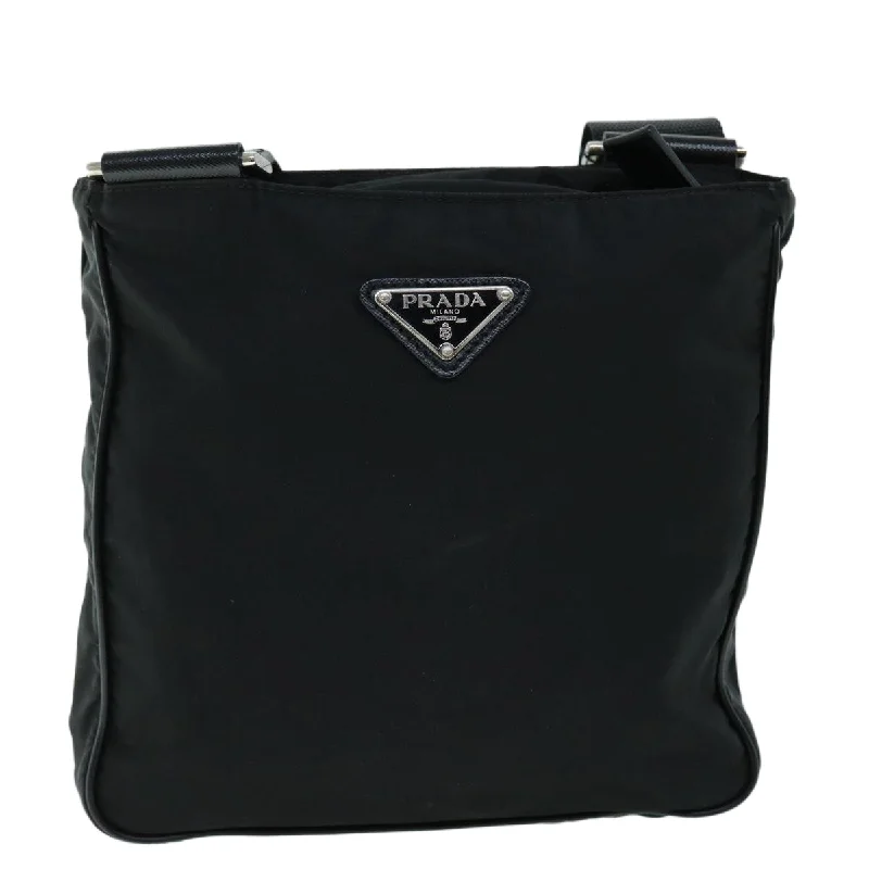 Prada bags with a detachable mirror inside for quick touch - upsPRADA Shoulder Bag Nylon Black  yk8541