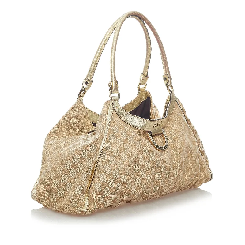 Gucci Marmont bags for women with a snakeskin - effect panelGucci GG Canvas Abbey D-Ring Shoulder Bag (33230)