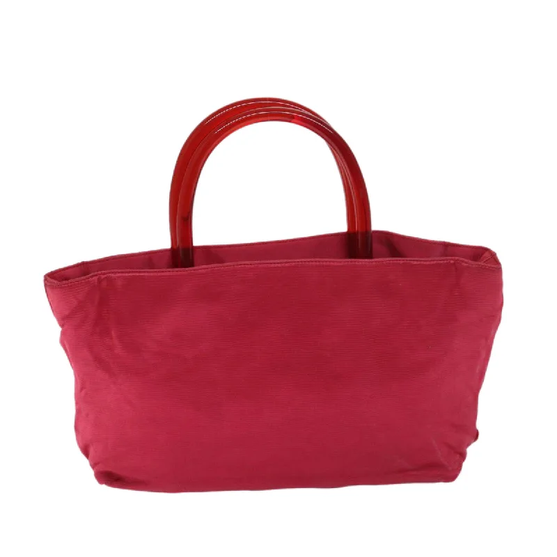 Prada bags with a zip - top closure and multiple interior pockets for organizationPRADA Hand Bag Satin Red  69745