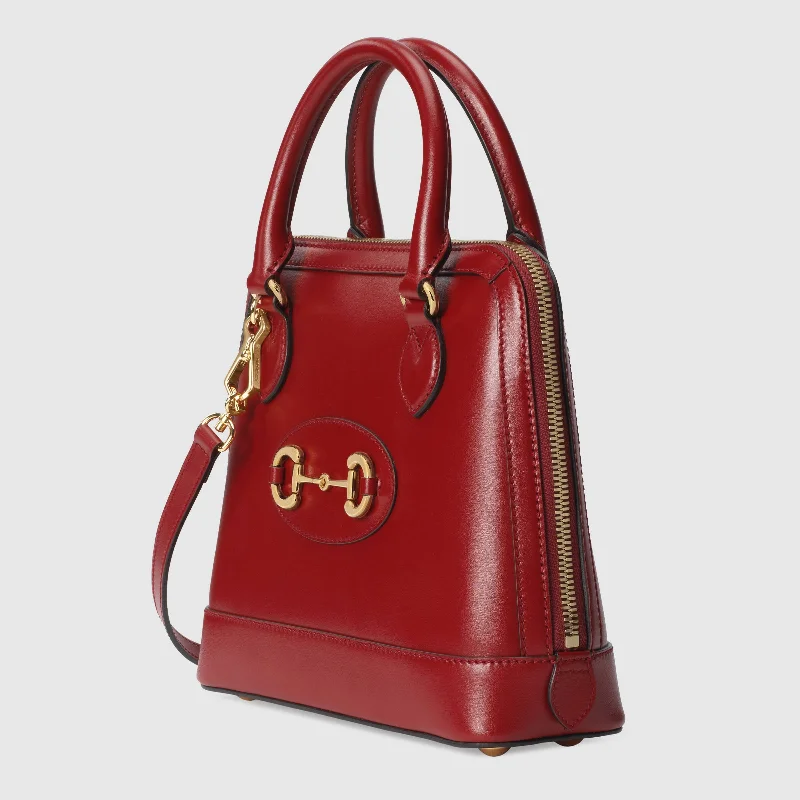 Women Gucci backpacks with a luxurious leather finishGucci 1955 Horsebit Small Top Handle Bag Red