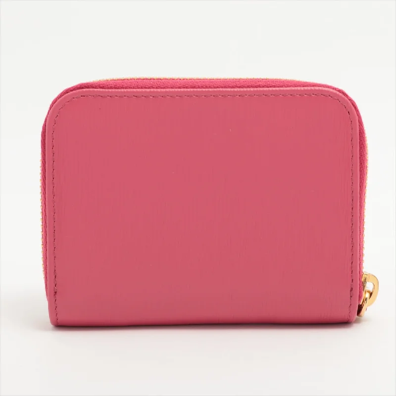 Prada bags with a front - flap pocket for quick access to essentialsPrada Peony Pink Saffiano Leather Coin Purse [Clearance Sale]