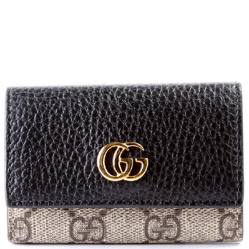 Women Gucci crossbody bags with a woven leather strapMarmont Gucci Supreme Key Case 456118